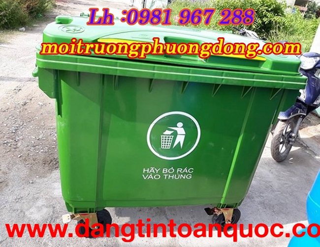 xe rác 660 lít nhựa HDPE ,thùng rác 660 lít