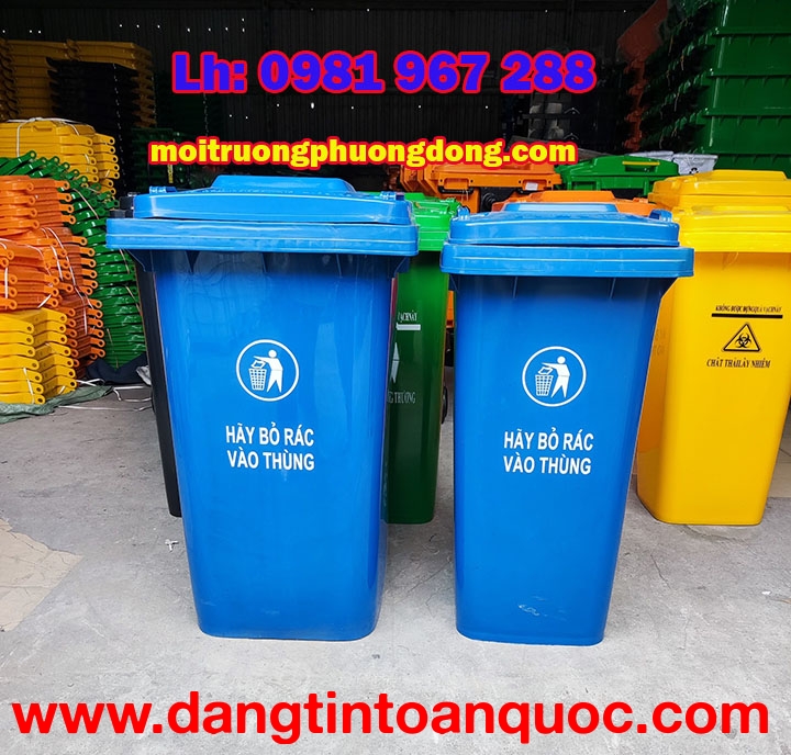 Bán thùng rác nhụa 120 lít màu xanh dương tại Hà Nôi