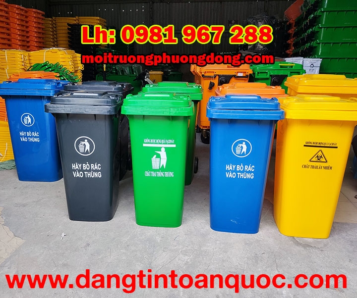 Thùng rác công nghiệp 240 lít giá rẻ tại Hà Nội