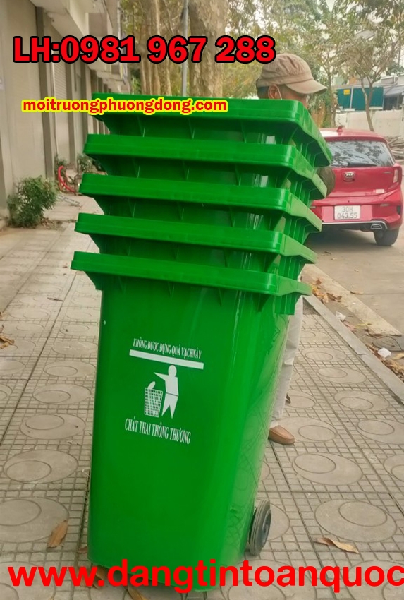 Bán thùng rác nhựa 120 L công cộng ngoài trời