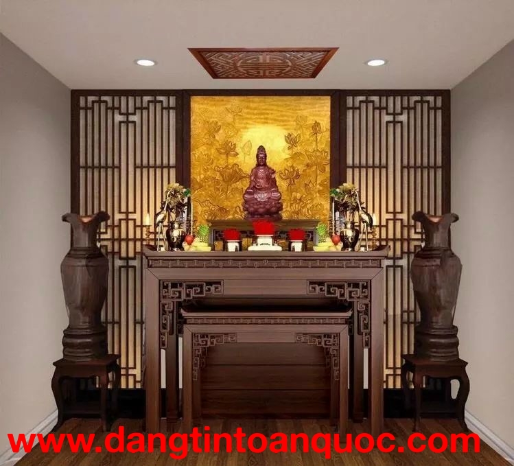 Bàn thờ gia tiên đẹp - Án Gian Thờ  Đẹp gỗ sồi - BT08 tại Bắc Ninh ĐT/ Zalo 0911.750.868