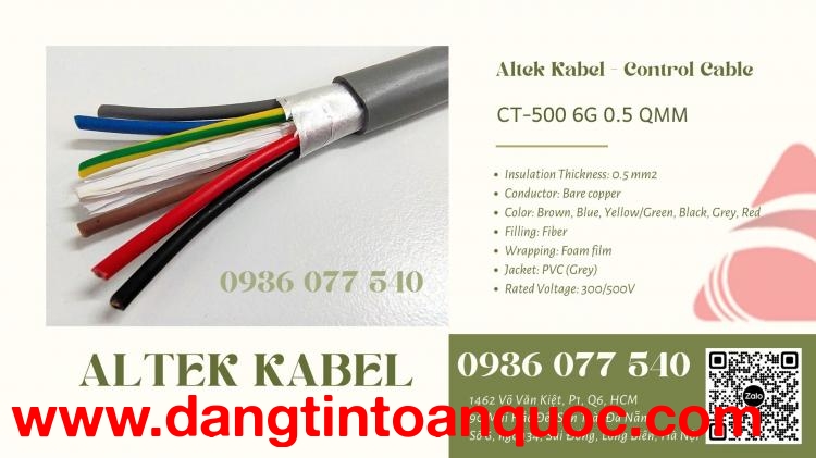 Cáp điều khiển Altek Kabel 6G 0.5 MM2 CT-500