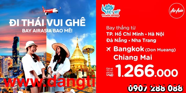 Air Asia ưu đãi vé máy bay đi Thái vui ghê