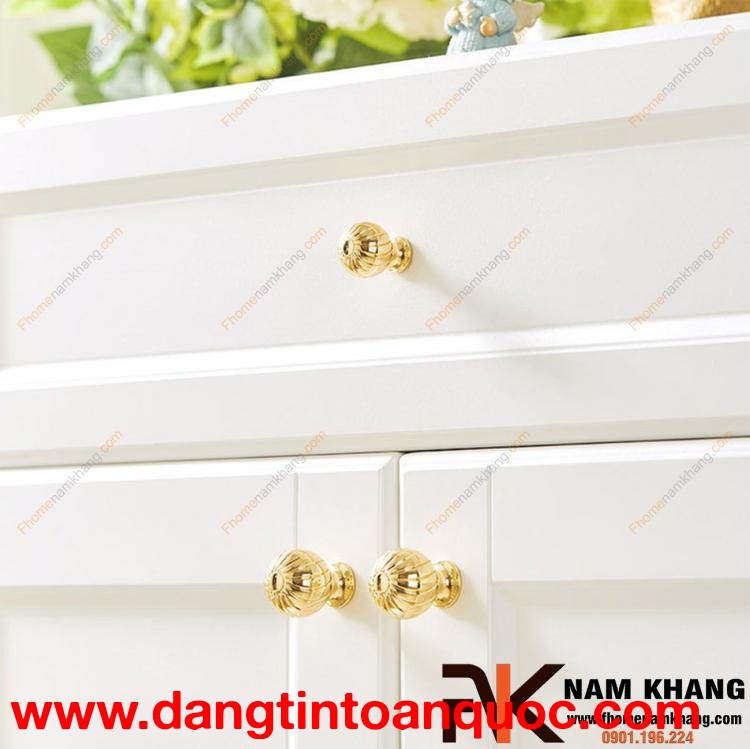 Núm cửa tủ cao cấp màu vàng bóng NK441-24K | F-Home NamKhang