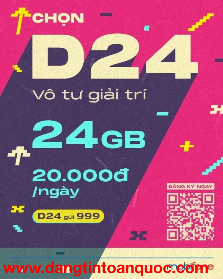 Gói D24 MobiFone có 24GB data tốc độ cao mỗi ngày chỉ 20K