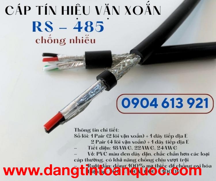 Cáp tín hiệu chống nhiễu RS485 2 pair 22AWG/ Signal Cable 
