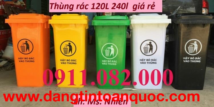  Công ty cung cấp thùng rác nhựa giá rẻ tại miền tây- thùng rác 120l 240l 660- lh 0911082000