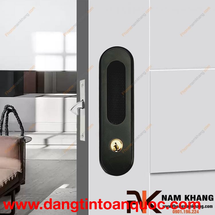 Khóa âm cửa lùa cao cấp màu đen NK568T-D | F-Home NamKhang