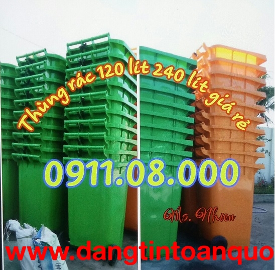  Sỉ lẻ thùng rác 120L 240L 660L giá rẻ tại vĩnh long- thùng rác 3 ngăn- lh 0911082000