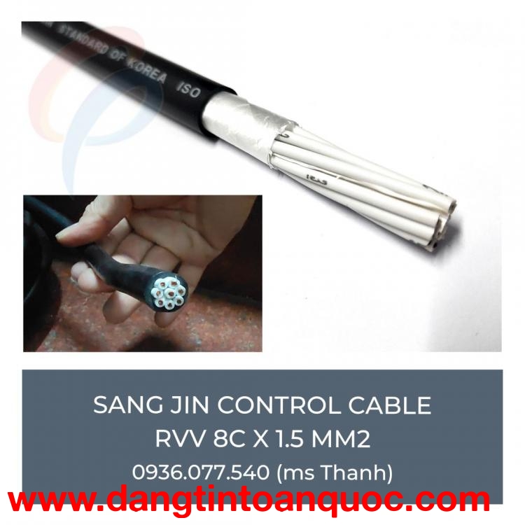 Cáp Sangjin 8 x 0.5 mm2 - không chống nhiễu RVV 8C x 0.5 SQMM