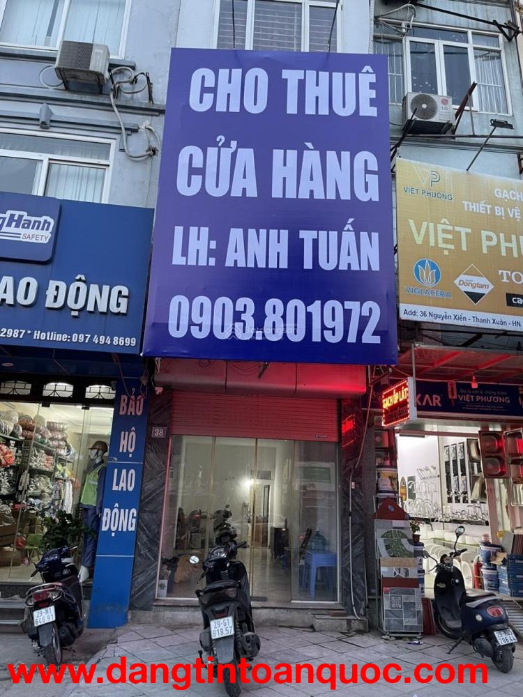 Chính chủ Cho thuê cửa hàng/VP mặt đường ngã tư số nhà 38 Nguyễn Xiển, Thanh Xuân. Tầng 1- 30m2. 15t