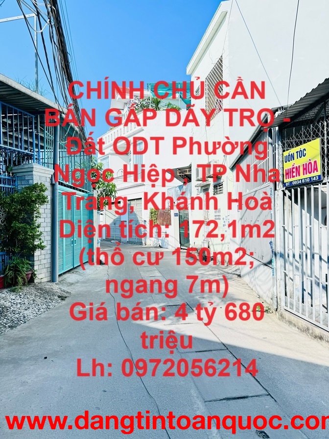 CHÍNH CHỦ CẦN BÁN GẤP DÃY TRỌ - Đất ODT Phường Ngọc Hiệp , TP Nha Trang, Khánh Hoà