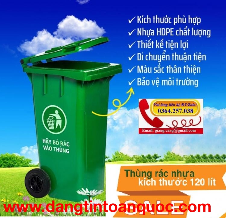 Siêu Giảm giá thùng rác nhựa 120l, 240l tại Hồ Chí Minh